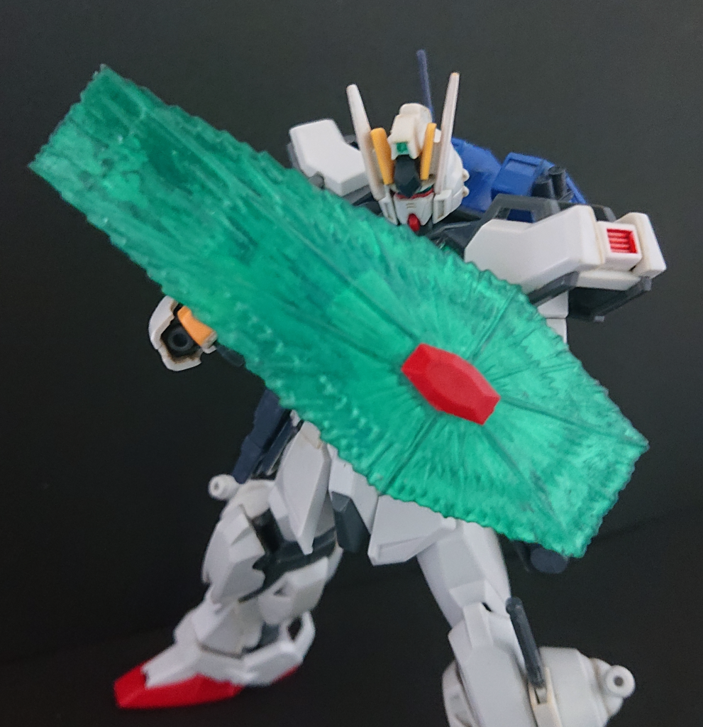 ビームシールド 左腕部に装備されたビームシールド 腕部ビームガン 右肘部に固定装備されているビームガン。牽制等に使用される