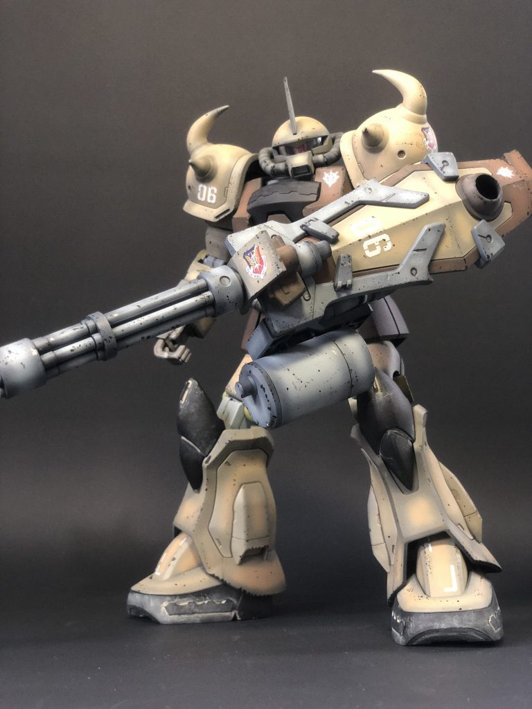 MGグフカスタム　砂漠風カラーで塗装–4枚目/制作者：アヒル