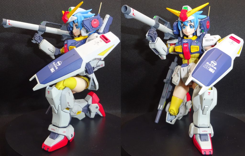 バズーカの肩掛けも膝立ちも余裕でした　スリッパをスリム化したのでやや安定感に欠けるけどしっかりポージングは決まります