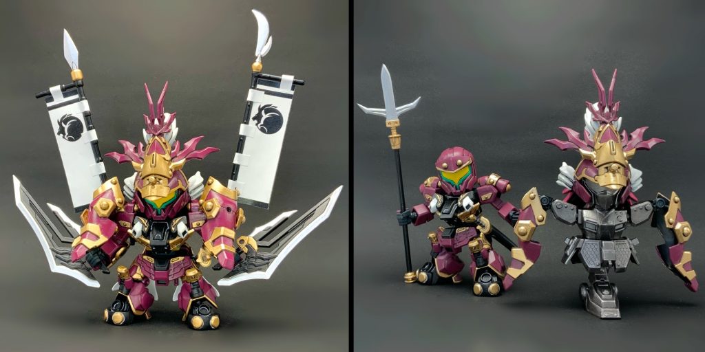 ●防御陣形左∶肩鎧を前方へ出して防御陣形だ！