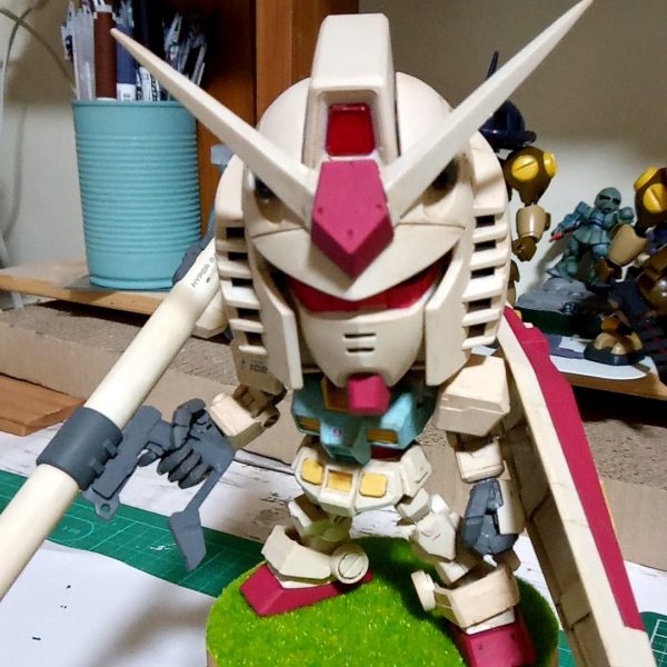 デカヘッドガンダム！アニメカラーミルクペイント塗装。