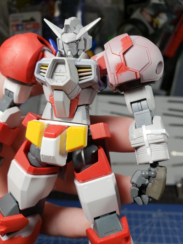 腕もプラ板で延長MGガンダム3.0のハンドパーツを使用 