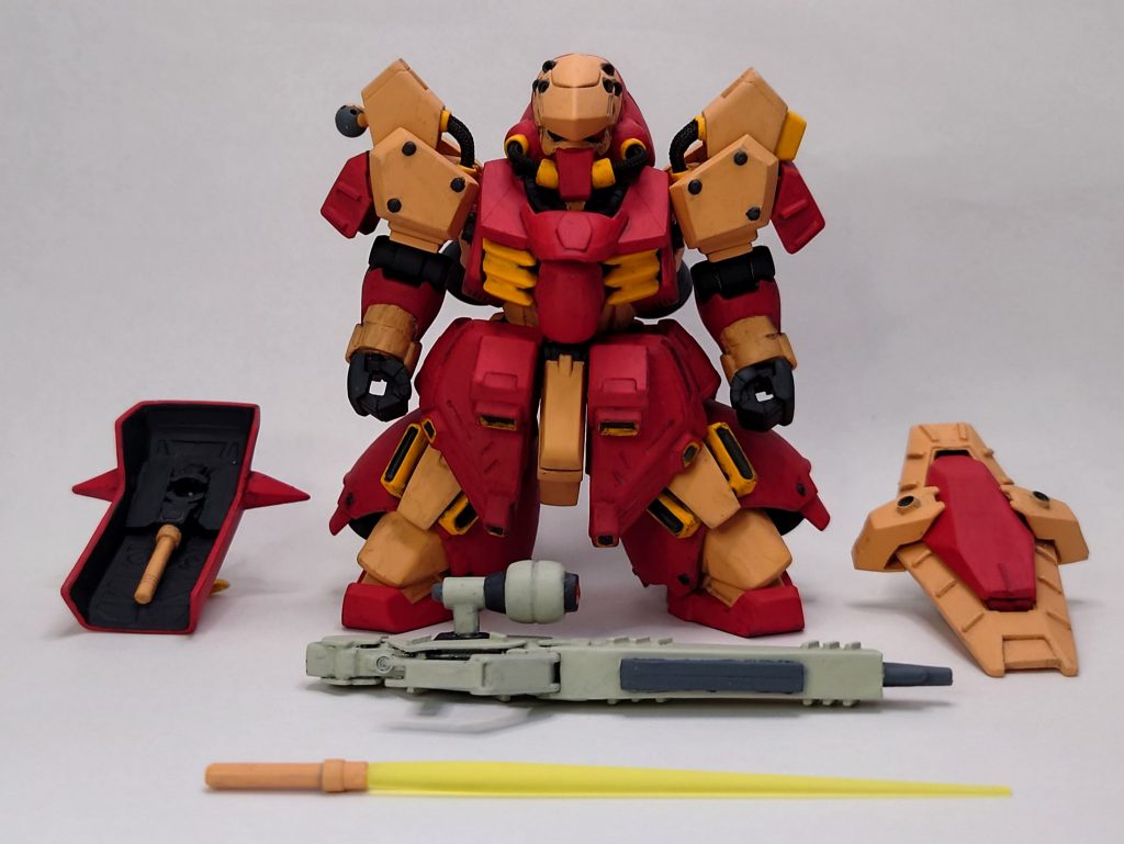 結果的に贅沢モデリングになりましたが素組のジャンクたちを活用できたのでよかったと思います。しかしこのあと、ガンダムグッズやガンプラ作りの趣味を辞めることにしたので、この機体やジャンクパーツ含めて全てのガンプラを廃棄。楽しかった趣味ですが熱中しすぎて家族のことを考える時間がなくなるのでサヨナラすることに。→しかし23年8月から再開。ネットやTwitterや過去のオラザク号でbucyo(ti0719)さん、aspさん、iyo08さん、ダイさん、Oddsさん、kumanomiさん、綾香さん、トモヤんさん、辛味teaさん、rark7539さん、やすしおすしさん、エスさんの作品を見て、憧れつつ参考にしてます!