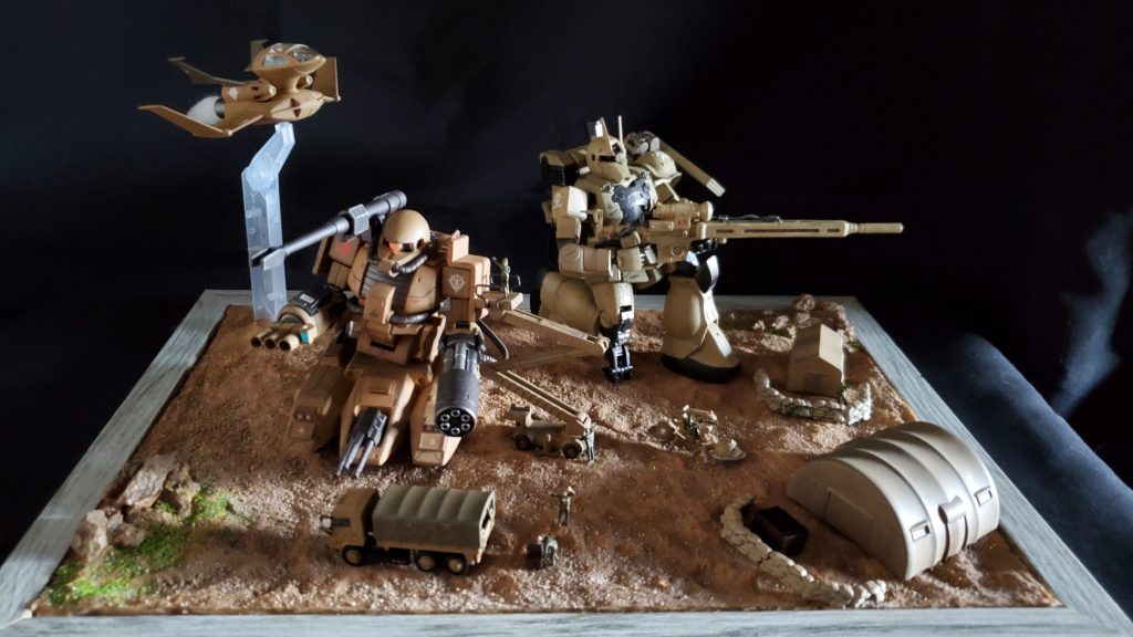 HGザク1スナイパー 旧キット　ザクタンクEX ドップ野営地キット自衛隊トラック