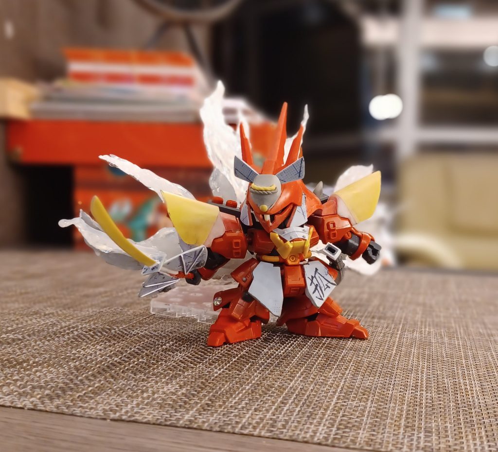 續十一……我的百鬼夜行的第11個是三大妖之一，九尾狐玉藻前連飛威(moon gundam 糸列試作機沙殺比)，九尾參考狐忍和陰陽師的氣尾巴😅😅. 第1個.滑鬼頭若殺驱後， 第2個.大鬼般若道拉士(ドラc，特拉傑),  第3個.鴉天狗劍舞飛荒， 第4個.夜叉邪炎將, 第5個.大天狗殺帝那, 第6個.山童自護號和 第7個是三大妖之一，妖怪之首之稱酒吞童子新安州， 第8個.青鷺火厄斗， 第9個.水虎古夫MS-07B 第10個是茨木童子赤殺驅(twilight axis 紅查古3改)–3枚目/制作者：@kcwong13002623