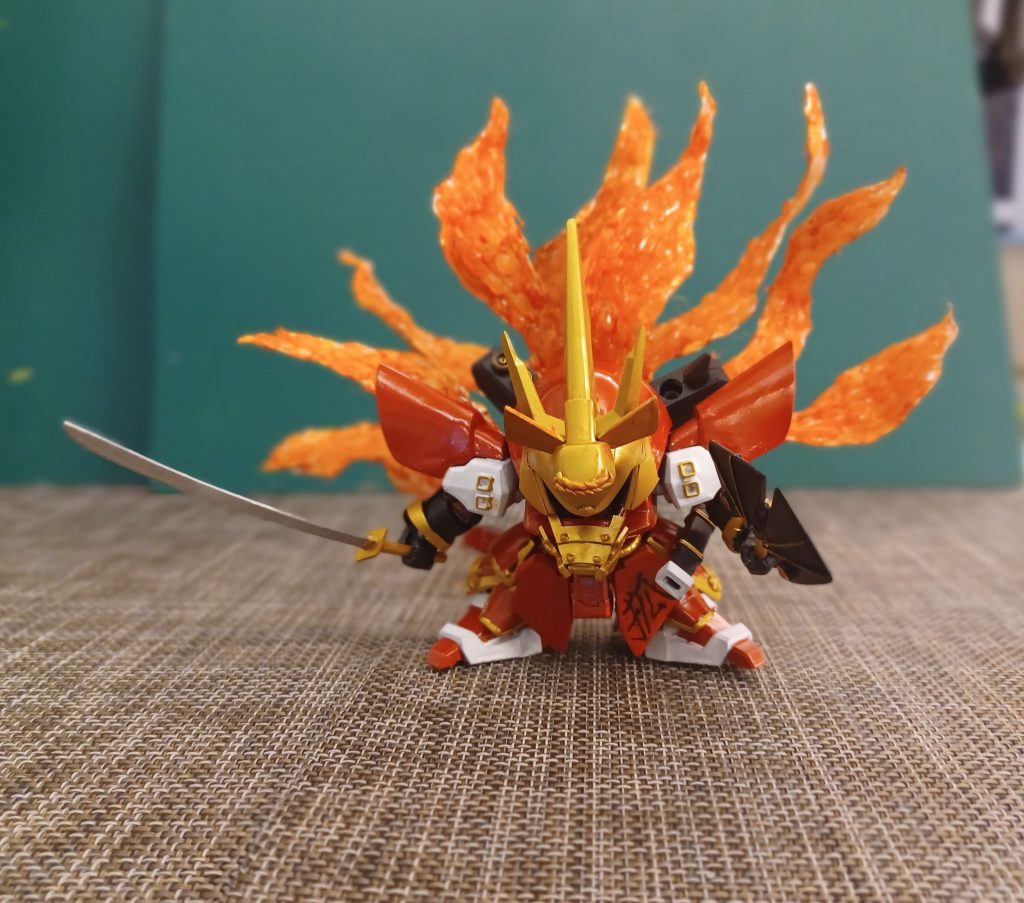 續十一……我的百鬼夜行的第11個是三大妖之一，九尾狐玉藻前連飛威(moon gundam 糸列試作機沙殺比)，九尾參考狐忍和陰陽師的氣尾巴😅😅. 第1個.滑鬼頭若殺驱後， 第2個.大鬼般若道拉士(ドラc，特拉傑),  第3個.鴉天狗劍舞飛荒， 第4個.夜叉邪炎將, 第5個.大天狗殺帝那, 第6個.山童自護號和 第7個是三大妖之一，妖怪之首之稱酒吞童子新安州， 第8個.青鷺火厄斗， 第9個.水虎古夫MS-07B 第10個是茨木童子赤殺驅(twilight axis 紅查古3改)–3枚目/制作者：@kcwong13002623