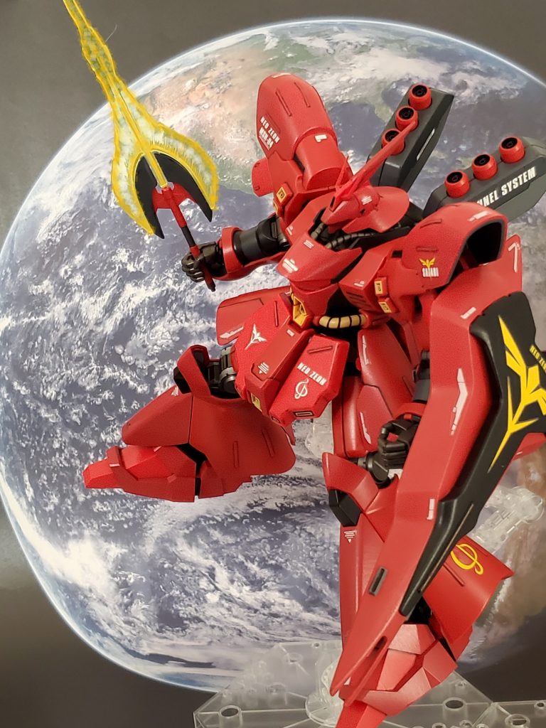 シャアはビームトマホークを抜き構える⚔️