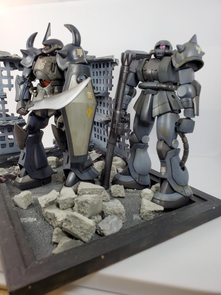 HGUC　グフ　ザク　【ジオラマ】最前線–4枚目/制作者：満天星