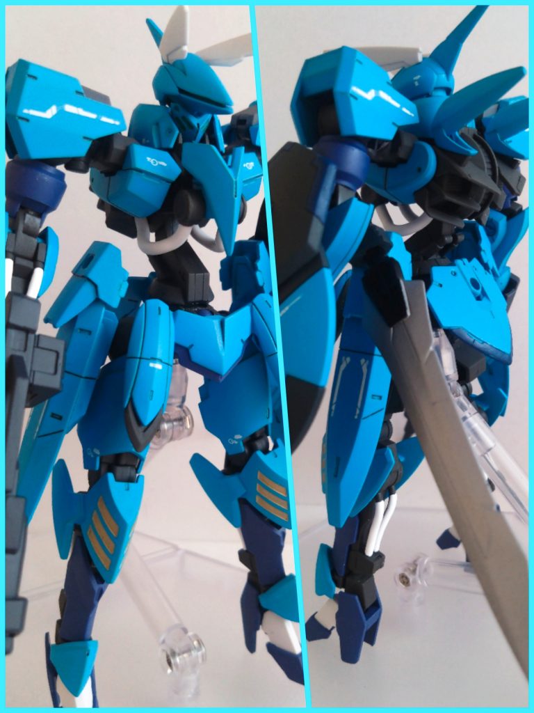 成型色のグレーがかったブルーがイマイチだったのでスカイブルーへ塗り直しました｡結果､元キットからさらにかっこよくなったと思います！