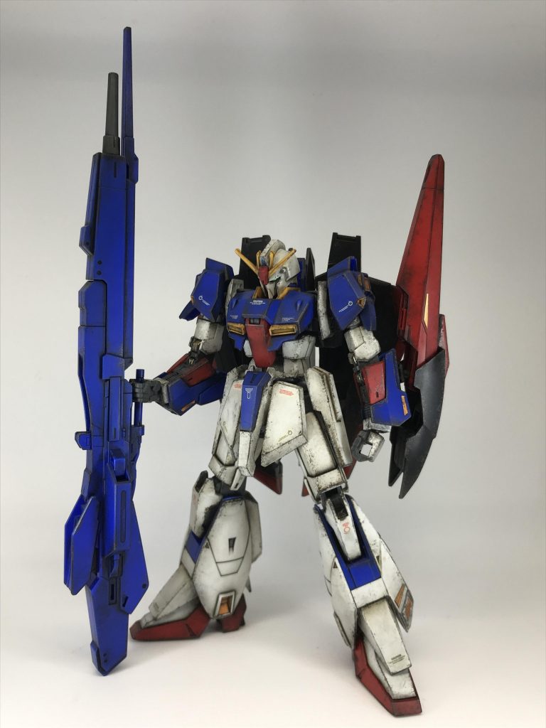 前に製作したガンダムMk-2より、ウェザリングが雑になったかも…きっと早く完成させてMk-2と並べたたかったんだろうな