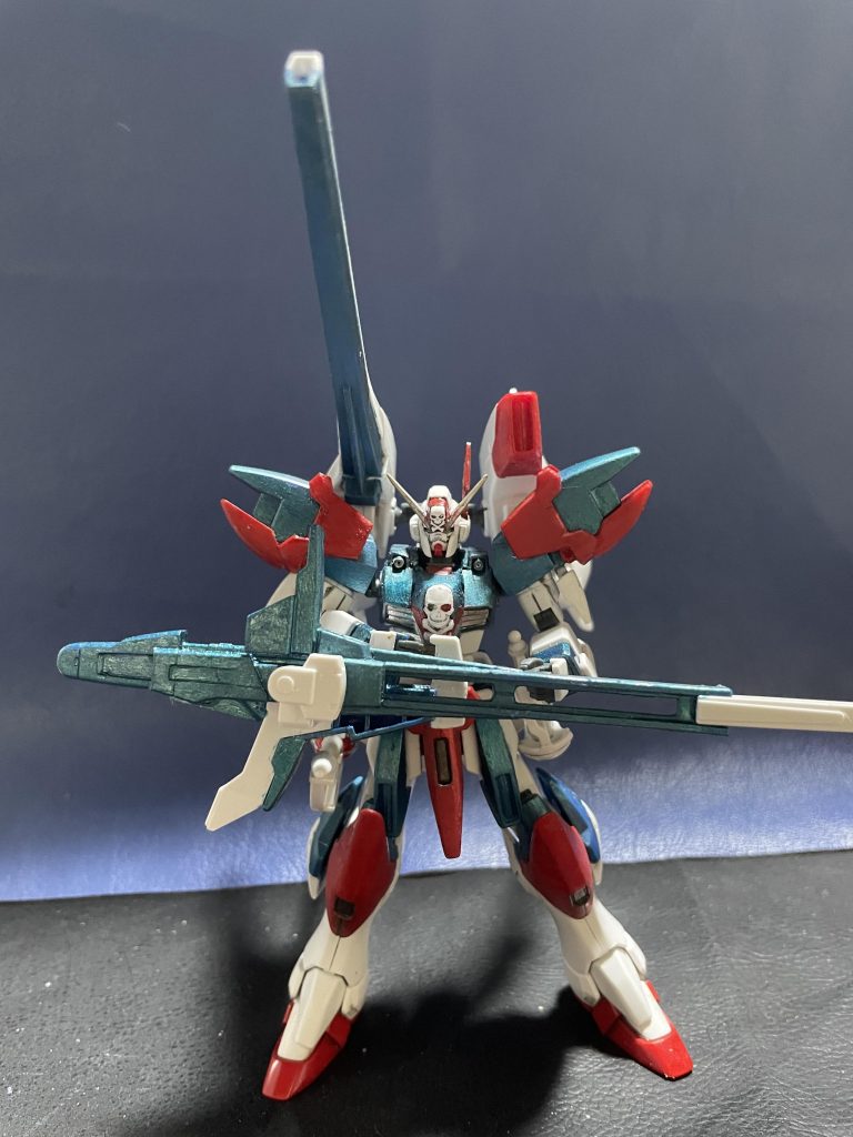 続いてメガビームライフルを持たせてEx-S風にポージングをつけてみました。長物を持たせてみたらこれをやりたくなりました。