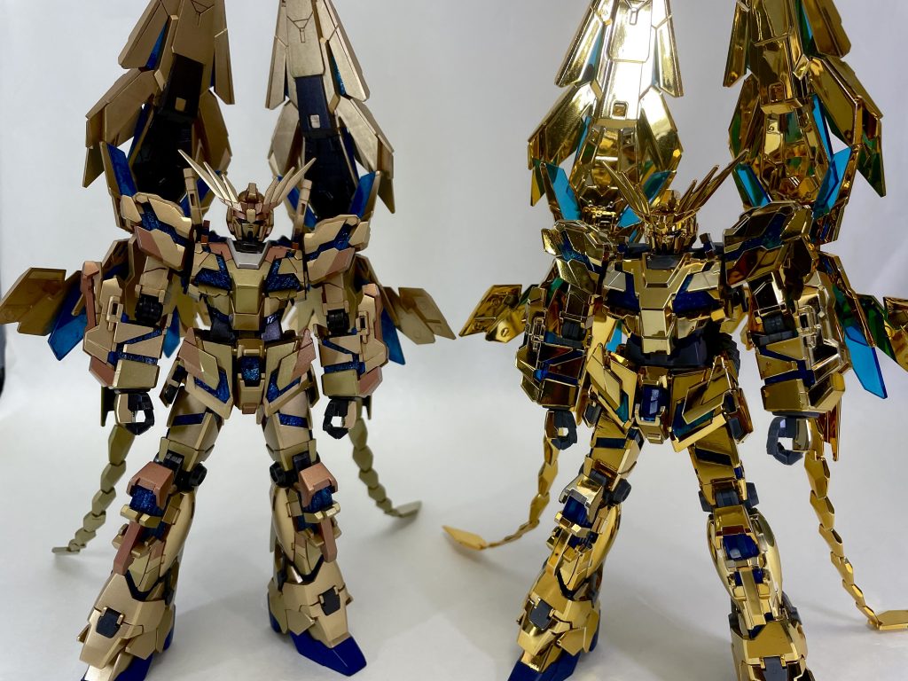 折角なので、以前作った、メッキバージョンと並べてみました。