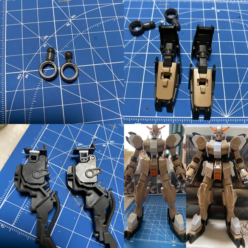 足首を伸ばしてみたり、足を短く詰めてみたり、太腿がふくらはぎのパーツに干渉するので伸ばしてみたり、胴を3mmほど伸ばしてみたり。