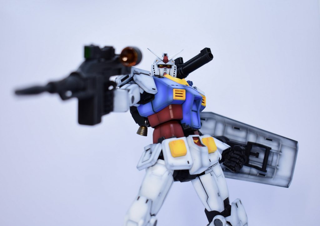 武器センサークリアカラー&蛍光カラー内部フレームと武器はブラック塗装してからドライブラシで仕上げました。