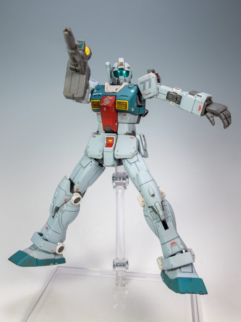 劇中アクションをイメージ。コアブースターの上で射撃しているシーンですね。