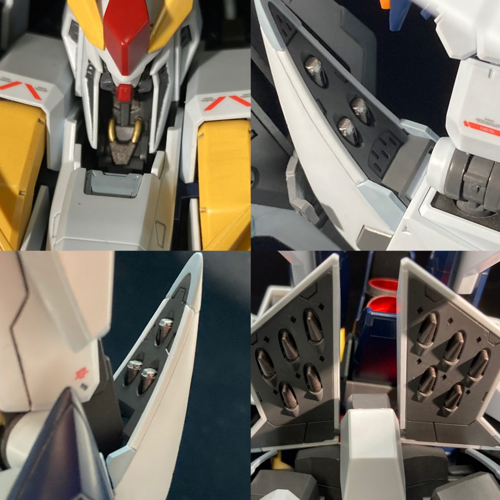 装甲の裏側、グレー部分の地味塗り分け。ふとした時に、おっ、粋な焼鉄してるね！と言われたいです。