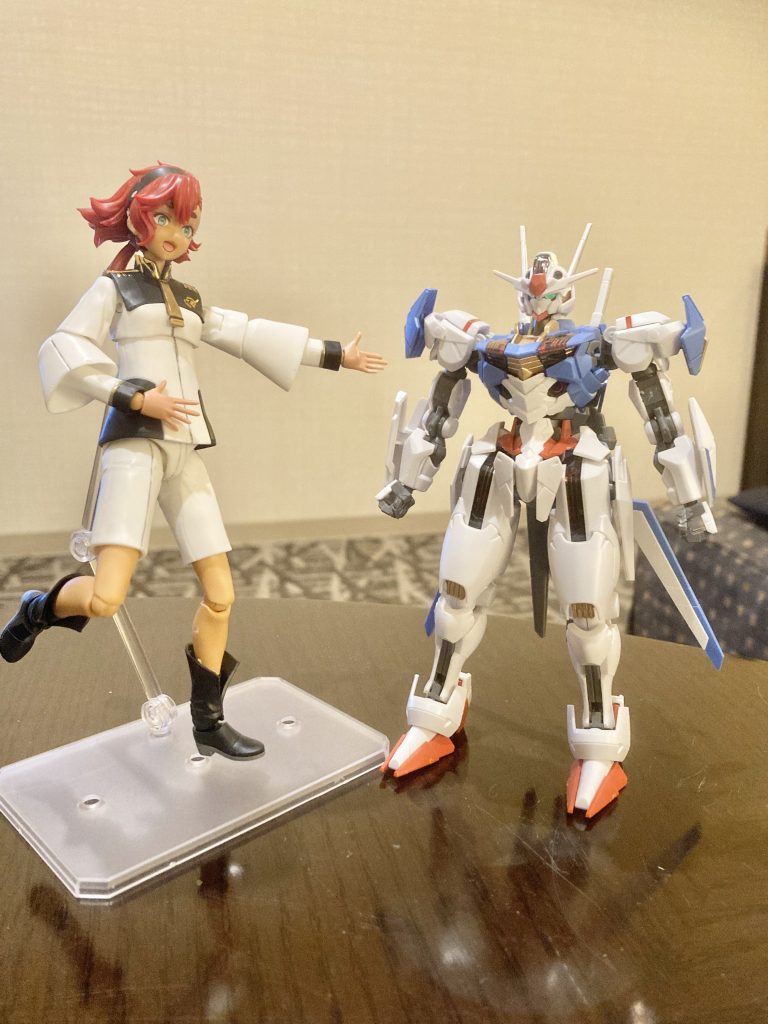 『出来ましたぁ〜🫱』エアリアルのランナー数は他のHGとそんなに変わらないのにすごく作りやすいし、クオリティが半端なくカッコいいです。これで1,000円台前半の価格なんて信じられません。