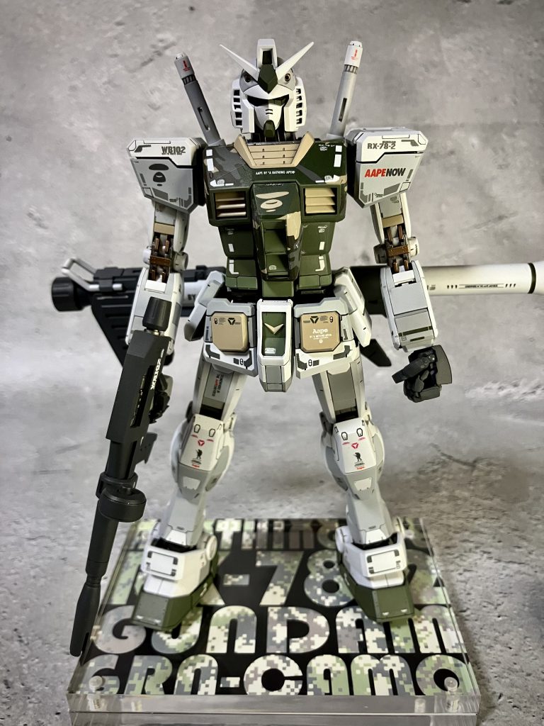 MG ガンダム AAPE RX-78-2 GUNDAM GRN-CAMO  AAPE BY A BATHING APE コラボレーション–5枚目/制作者：モリラボ