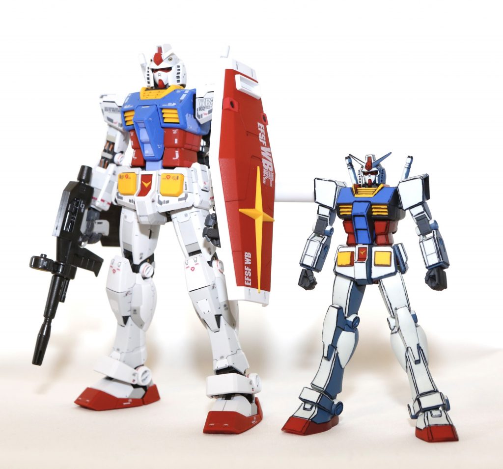 アニメ塗りしたEGと並べて。