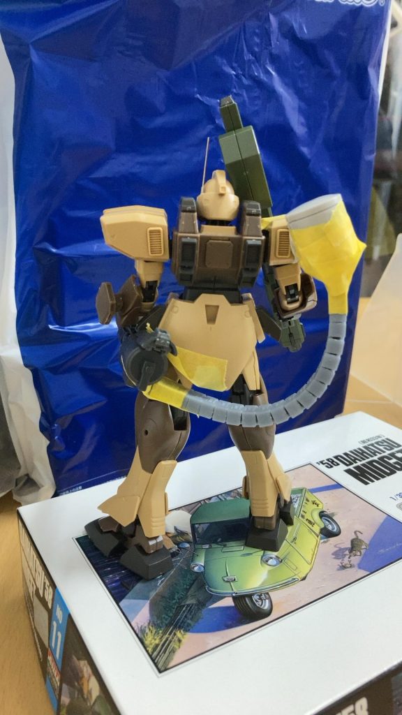 4月当初は、ミッションパックを装備しない案と、脚だけIタイプ装備案がありました。その後、ちょうどHタイプ装備の発売が発表されたので、届くまで寝かせていました。今思えば待って正解でした。