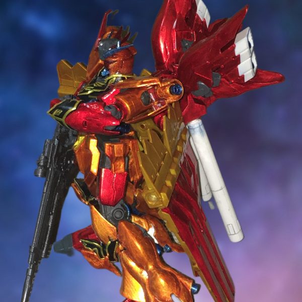 袖付νジオンガンダム　筆塗りでキャンディ塗装ミキシング