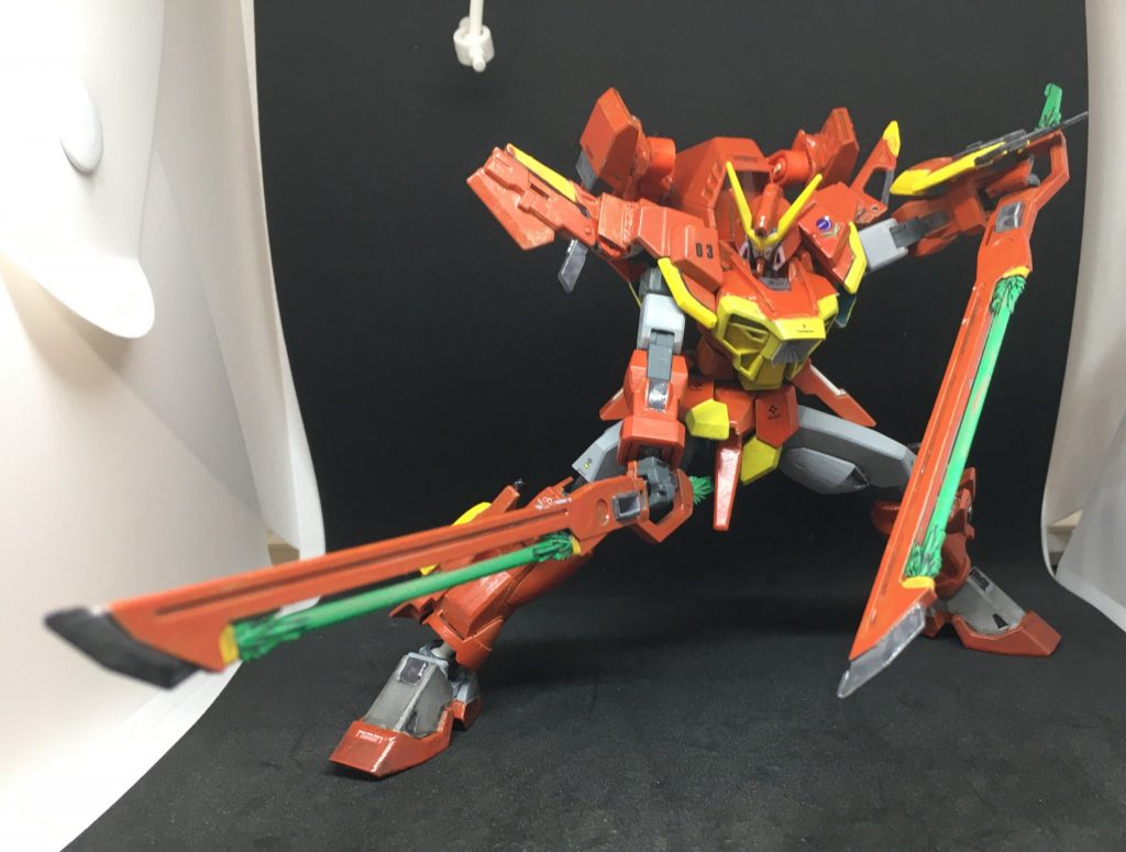 HGのAGE世代らしく稼働範囲は文句なしです。(二刀流のポージングへたっぴ…)