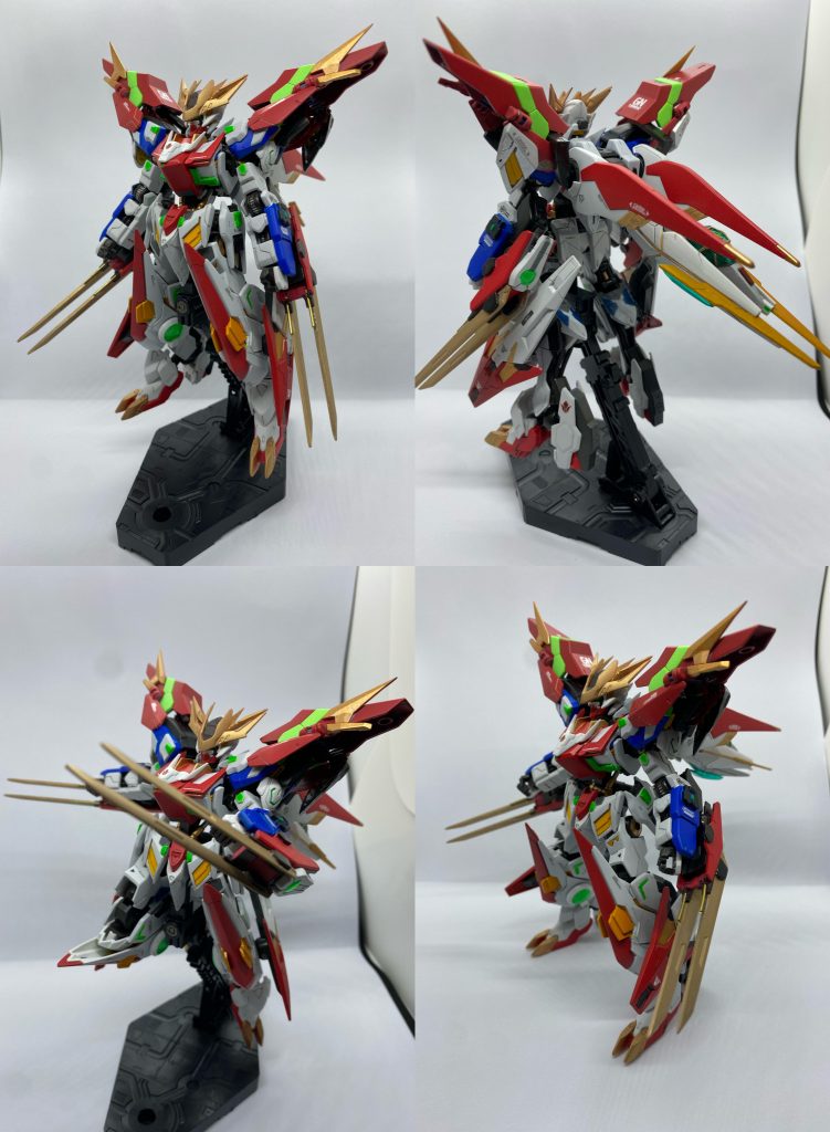 フル装備!全部載せ、サンライトフルアームズ。粒子制御ターミナルを兼ねる胸部アーマーを装着することで、太陽炉武装の力を最大限に引き出した姿です。