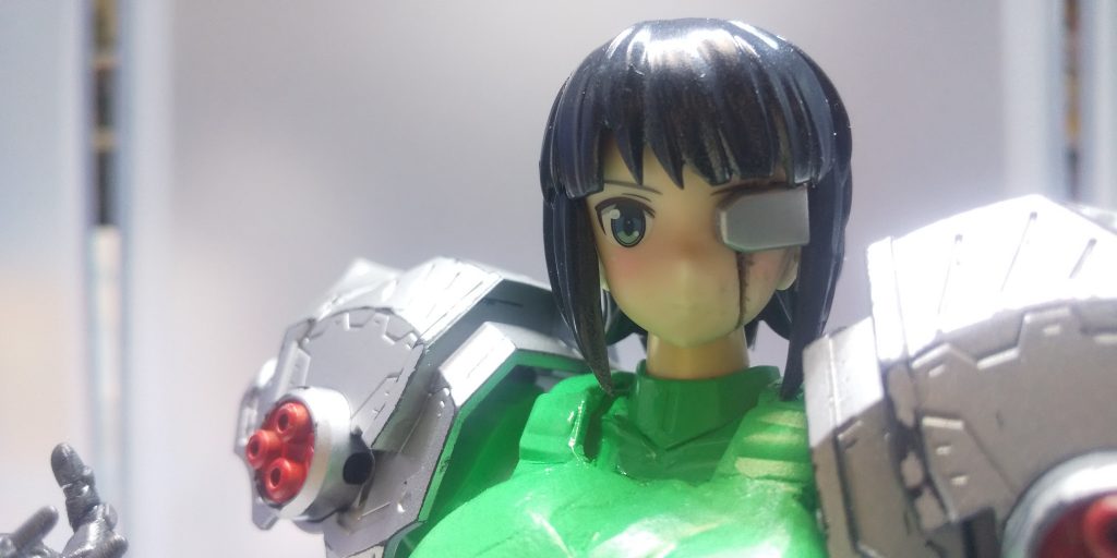 眼帯パーツの取り付けには目に穴を開けるとか言う特殊性癖もかくやと言うアレでした。穴開けてる最中はヒェッてなってた。後、インナーの色味をもう少し押さえても良かったと思いました、まる。