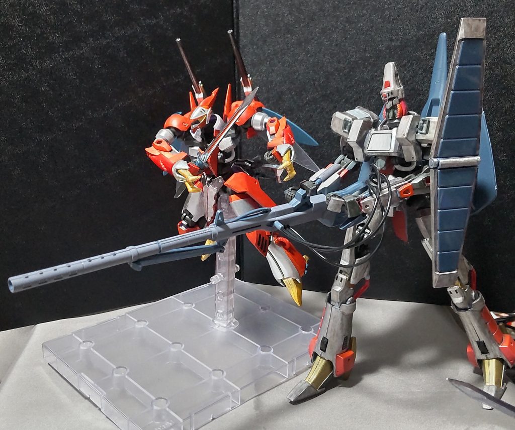 鉄血ヘビーメタルと鉄血オーラバトラーとの夢の共演※スパロボでは一緒に参戦する機会が少なかったりします。(第4次やスパロボFなどの旧シリーズやOEくらいかな?)