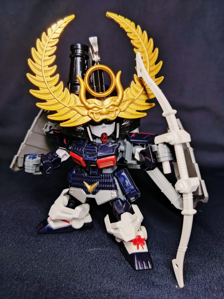 今回の家康は同型キットを使用した3度目の制作となりました。一度目はCSフレーム仕様の徳川家康頑駄無で。二度目はSDフレーム仕様のファーストガンダム大将軍で。そして三度目はヒーローズ体型となりました。もしかすると四度目があるかも…?