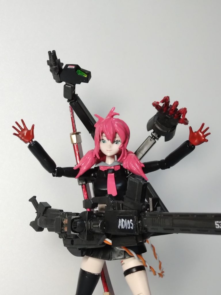 笑顔でバイバイ。顔パーツ笑顔に交換。