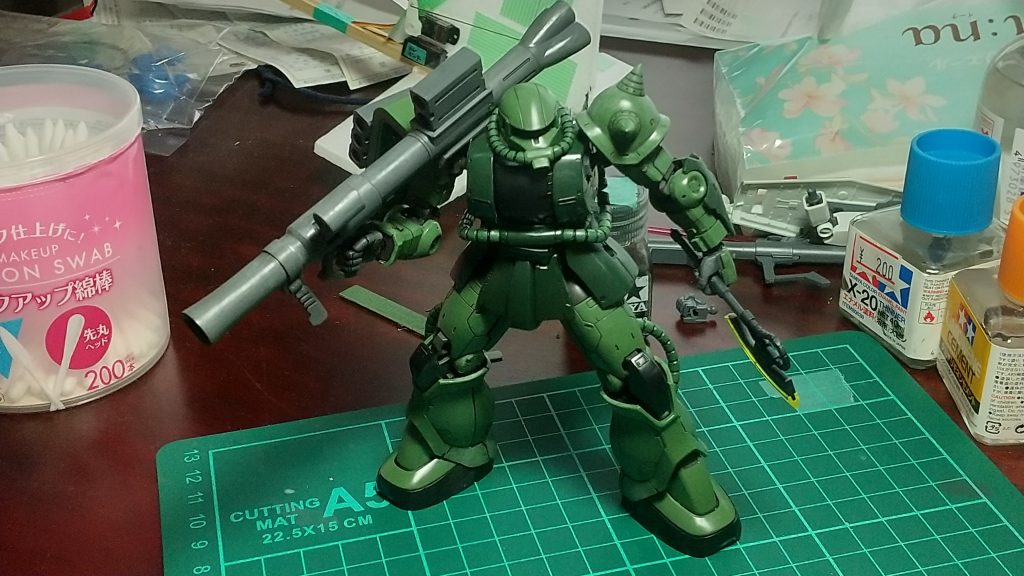 一通りの工作終了後。この後艶消しクリアーで簡単フィニッシュ開始です。