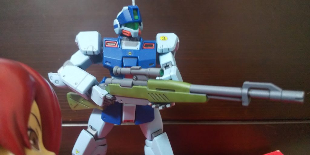 :この機体で代表的なスナイパーライフルだ。部分塗りをしたから格好いいぞ!これで君もゴ○ゴ13だ!