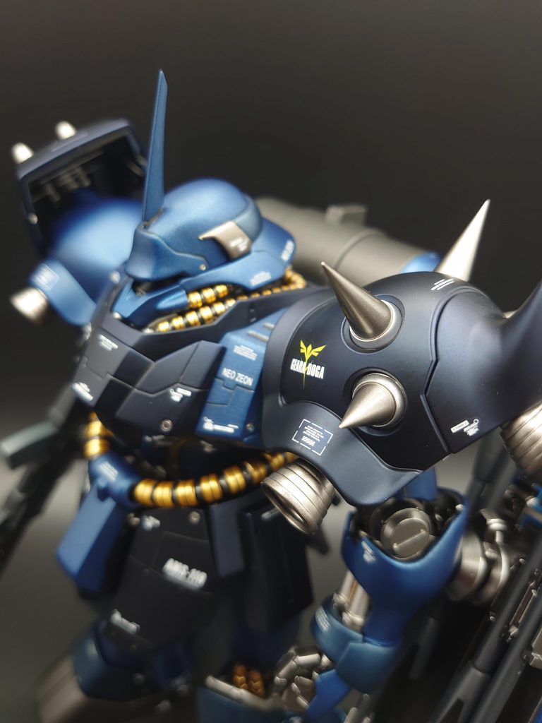 スパイクは通常の物より一回り細くして外装ではなくより強度のあるフレームから直接生えているように見えるようにしました。最後まで見ていただきありがとうございます。 