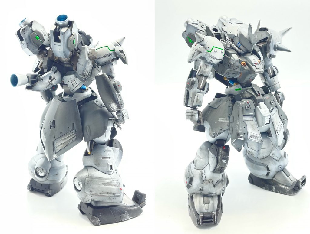 前後カラーリングは当初ディランザっぽいカラーを考えましたが前述の通りに落ち着きました背中のバーニアはフレキシブルに可動(言いたいフレーズ