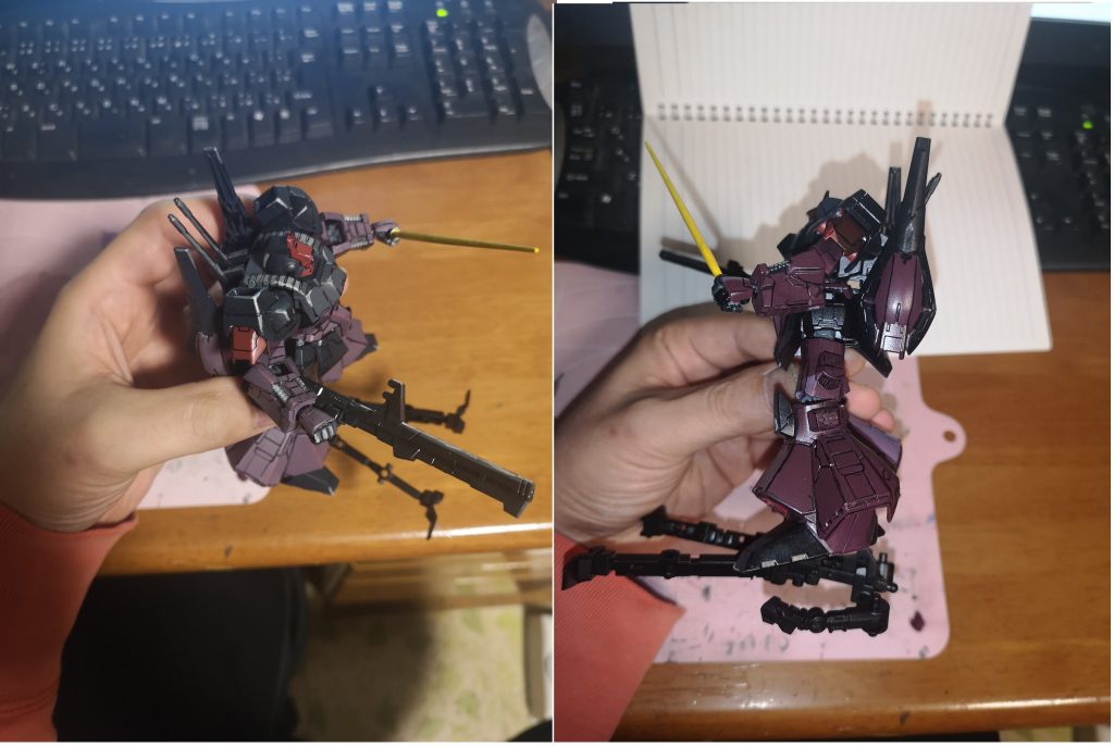 こうすると光の当たっている部分と影の色の差があるのは判るかな？上半身のグレーが元々暗いので、影の黒がほとんど判らない結果になってしまい残念。