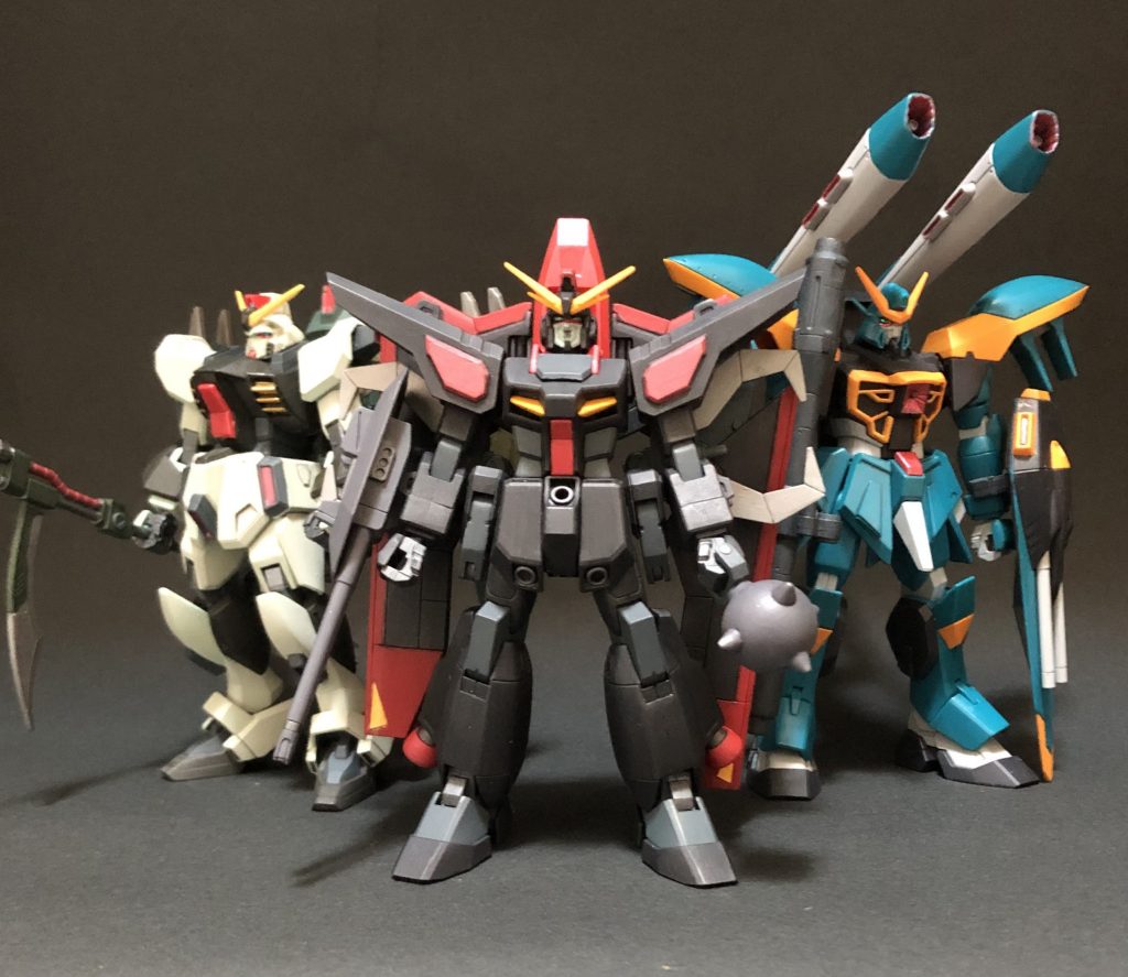 第２期GAT-Xシリーズ３機　作り終えました。筆塗り　全塗装ガンプラ　2022 その87