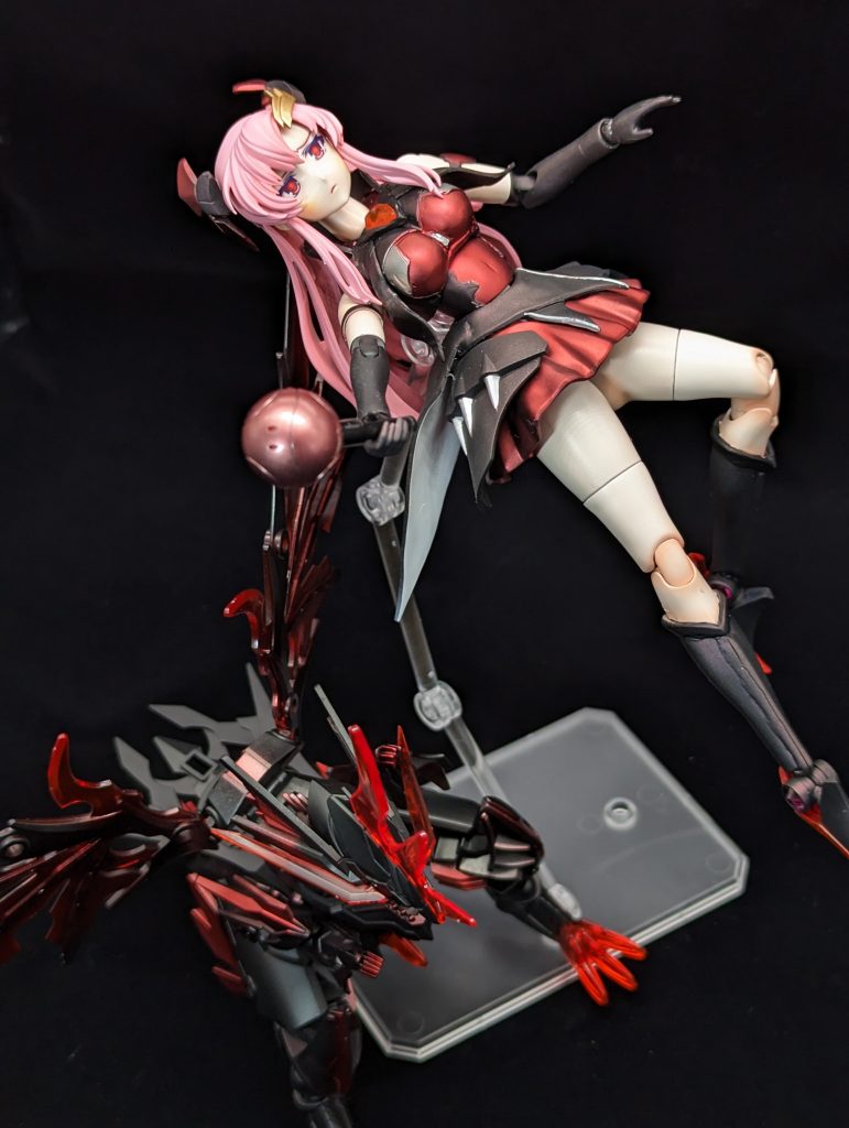 魔法の杖で、ドラゴンにお願い？して仲間になってもらいます。（横髪の可動域が狭く、ポーズが取れない・・・）