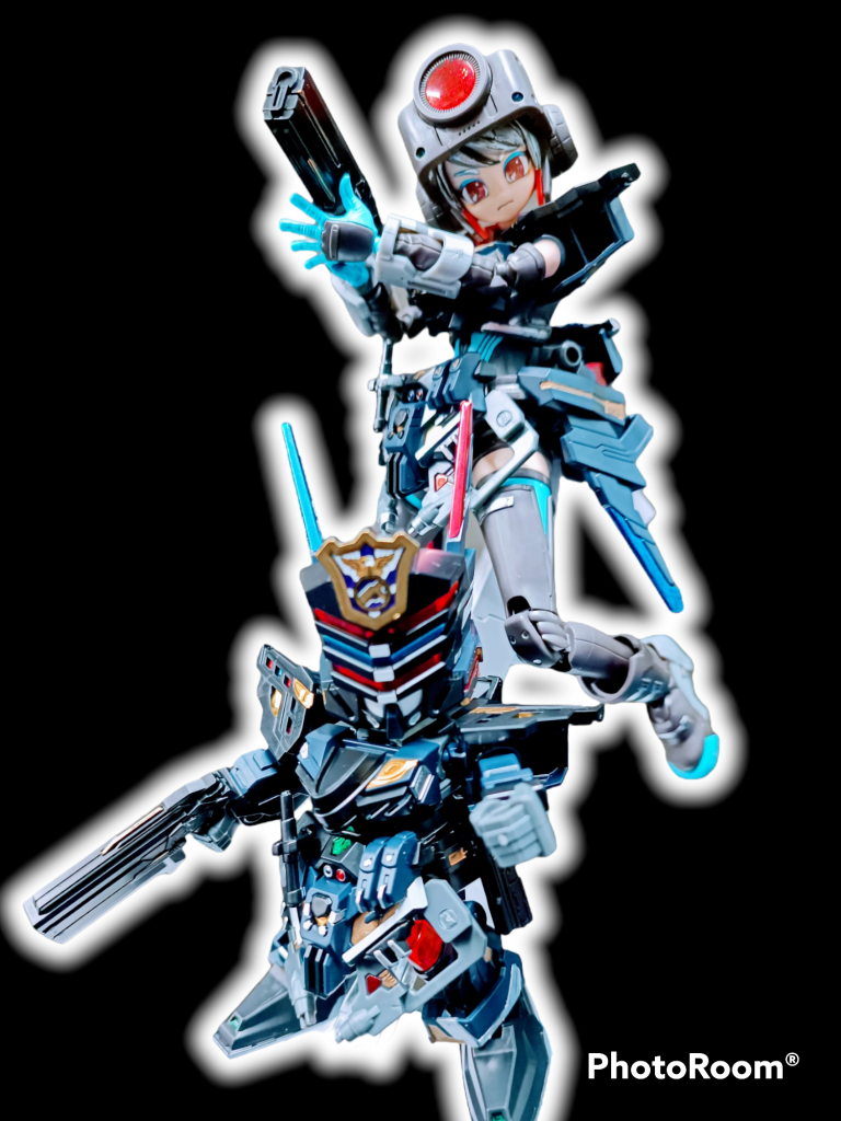 アリス「サージェント モーーーードッ!」サージェントヴェルデバスターガンダムもキッチリ仕上げてます。このキットはカッコイイ。重ねて撮りたかったんですが、やはり撮影ボックス的なものがなくて、生活感あるのでどうしようかと思い強烈なアプリで背景消しました。ミキシングとしては、初代サージェントヴェルデバスターをバラバラにしてガンガールレディにくっつけました。どうもこちらの単体で貼るとミキシングが甘い気がします。いや、それでもめちゃくちゃ考えてミキシングしたんですけどね!