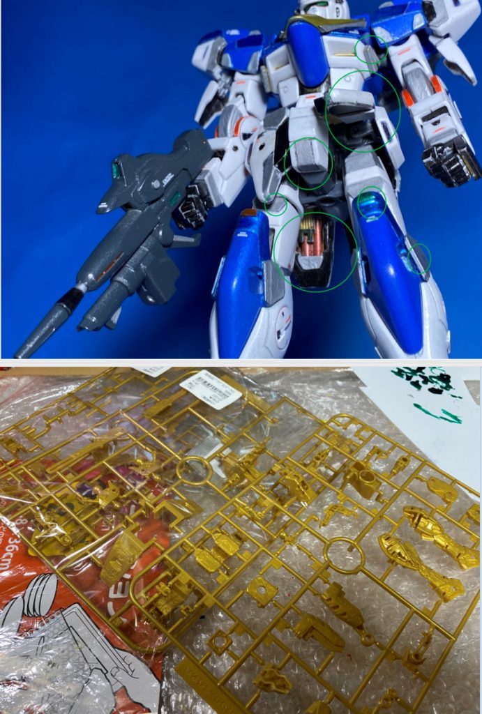 今回初めて他キットを用いたミキシングを試みました。ちなみにスカート部分は左右独立して稼働するよう簡易的に加工してあります。