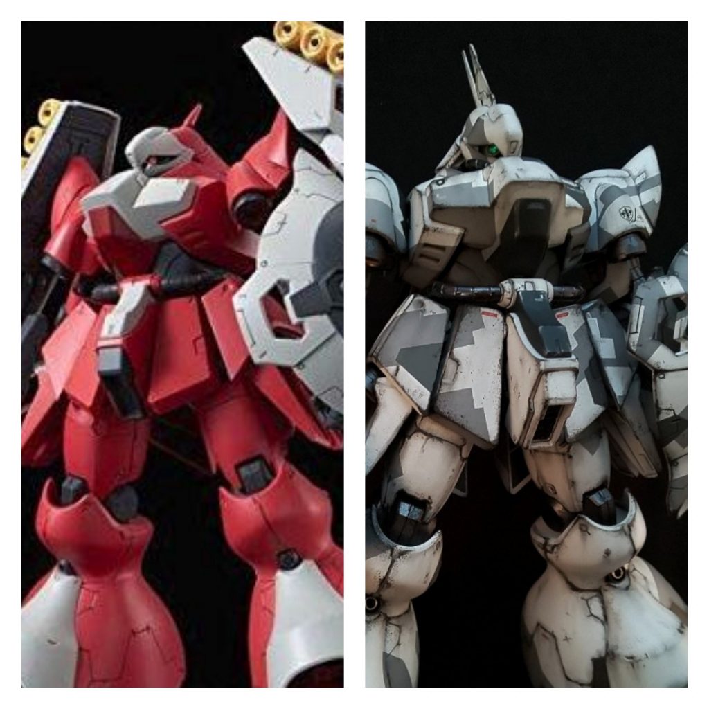 胴体軸をずらして内部を削って下向きに加工したのですが、比較して若干でも違いがわかるでしょうか。んー・・・。以上ヤクト・ドーガでした。以前固定モデルとして製作したんですが、今回は可動をそのままに昔より手間をかけて製作したつもりです。ヤフオク出品してますのでちょっとでも欲しい方ご検討ください(´Д⊂ヽありがとうございました。