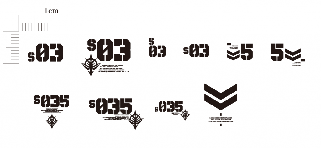 リコーSP C250Lプリンターにハイキューパーツの白トナーでデカールを作って、2枚重ねして発色を出しています。これ以外の細かいコーション類も大半は自作で、汎用デカールとして大量に出力したものから選んで使っています。