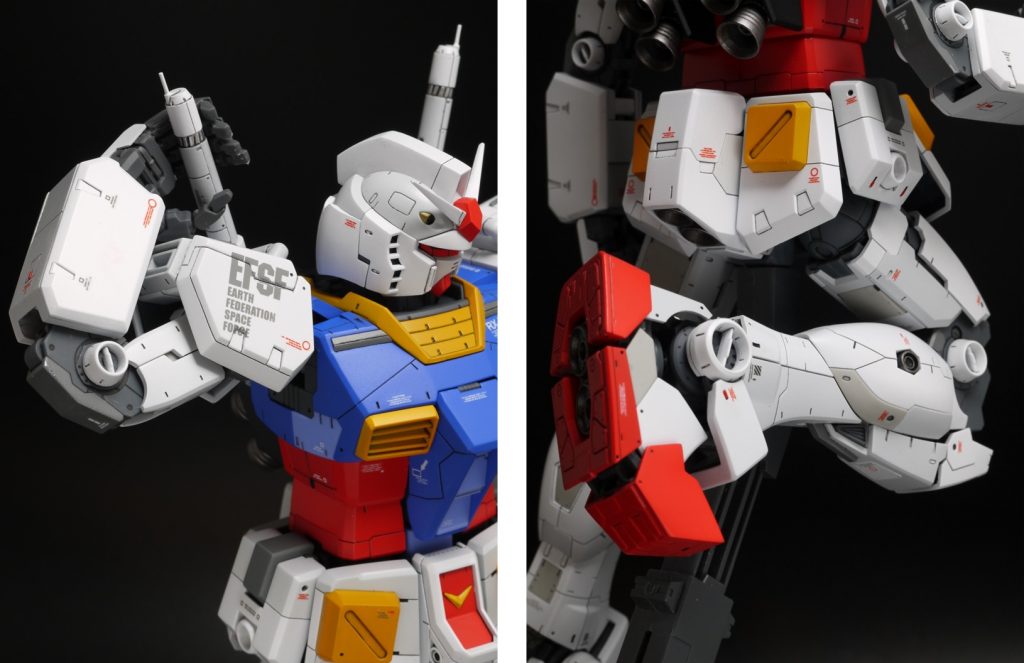 3.0の各部のギミックは出来るだけ活かしました。3.0で出来る動きはほぼ出来ます。ランドセルとシールドはVer. Kaを使っているので、武器類の脱着が出来ません。