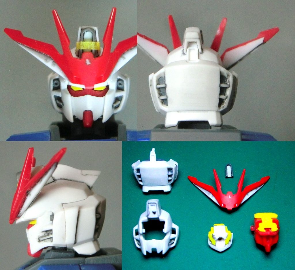 アンテナはウイングゼロ炎　マスク部スリットは排除　側面にはプラ板接着