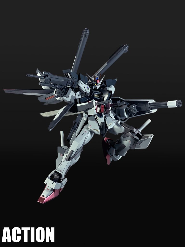 形式番号「GAT-X105D」のDの由来は諸説あり『Define-定義する「ストライクの強化型を」』『「GAT-X102 DUEL-決闘(ここでは近接戦闘能力)」への先祖返りの意』 『「GAT-X105E ストライクE」のEの前の英字がDである為』等がある。