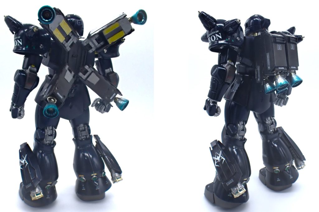 【フレキシブルブースター】バックパックの着想自体はもとからあったので、今作に導入してみました。結果的にマントとX状のフレキシブルブースターというクロスボーンの特徴に寄ったのは意図的ではなかったものの、いい採用だったと思う。