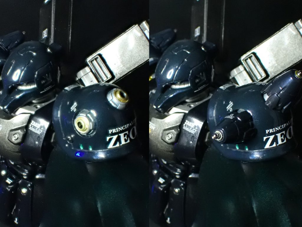 【ファンネル】ビルダーズパーツのブースター01をちょっと手を加えただけ。外しても内部が見えるようにしている。