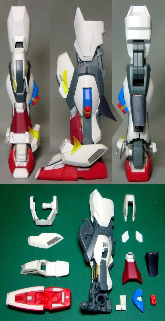 脛部はスローネ　側面はＲＧ?エクシア　後部はブリッツ　踝横はストライク