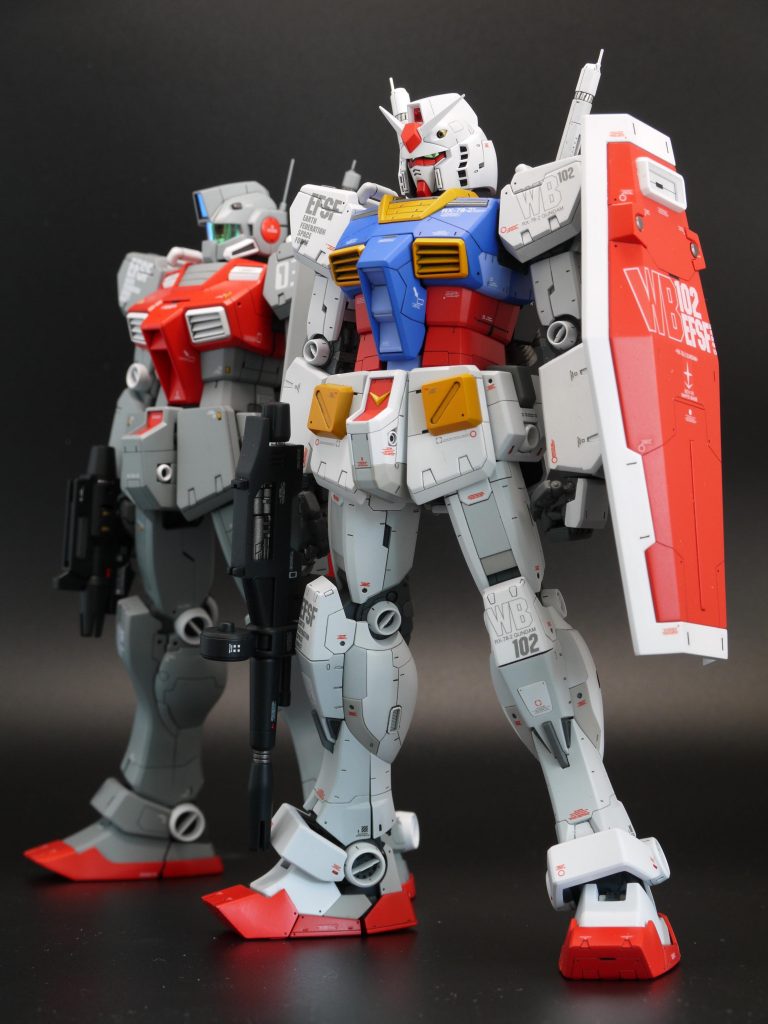 別でつくったジム改とのツーショット。比較写真で登場したものですが、完成しちゃいました。こちらはまた次の機会に紹介いたします。ご覧いただき、ありがとうございました。