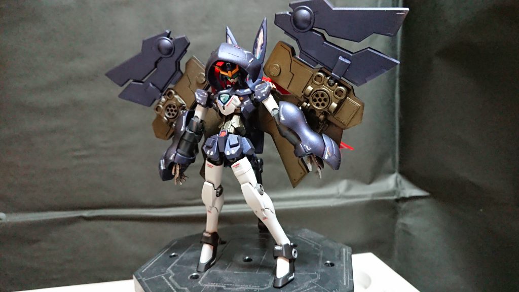 基本的には得意なフードデスサイズベギルベウをたまたま中古で安かったので購入したのですが後ろ姿が、個人的に可愛かったので前々からやりたかったノーベルガンダムでミキシングをしてみました